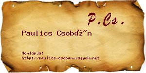 Paulics Csobán névjegykártya